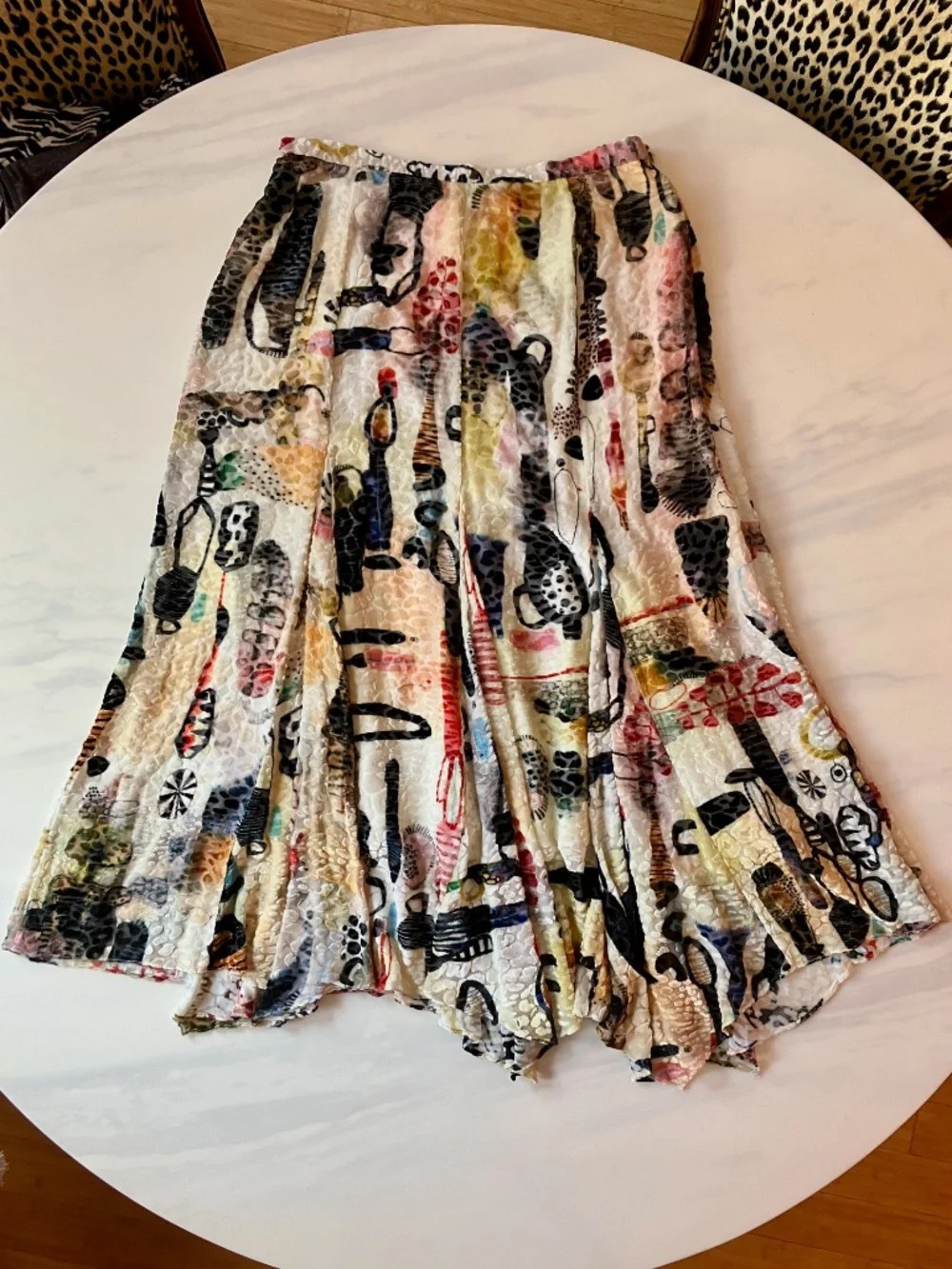 GORGEOUS Rachel Comey Emma Burnout Abstract Print Lined Velvet Maxi Skirt 12
